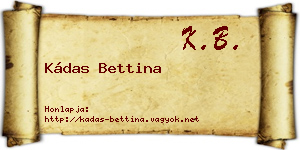 Kádas Bettina névjegykártya